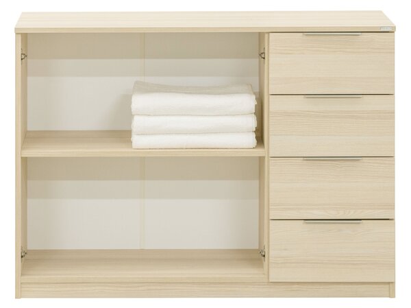 Komoda VARIO 5 Provedení: pravé, Bílá, černé úchytky