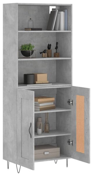 Skříň highboard betonově šedá 69,5x34x180 cm kompozitní dřevo 3189953