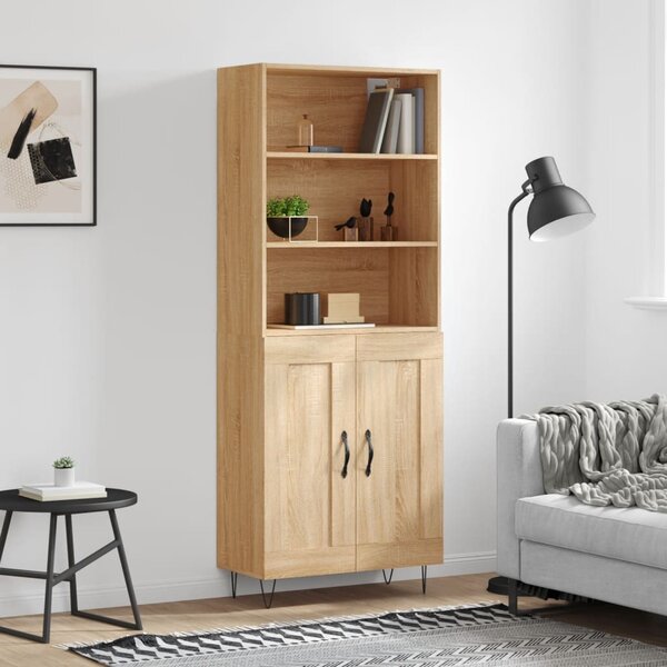 Skříň highboard dub sonoma 69,5 x 34 x 180 cm kompozitní dřevo 3189952