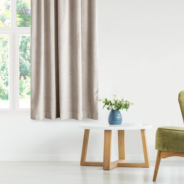 3kraft Závěs AmeliaHome Velvet s multifunkční páskou pískově béžový, velikost 140x245