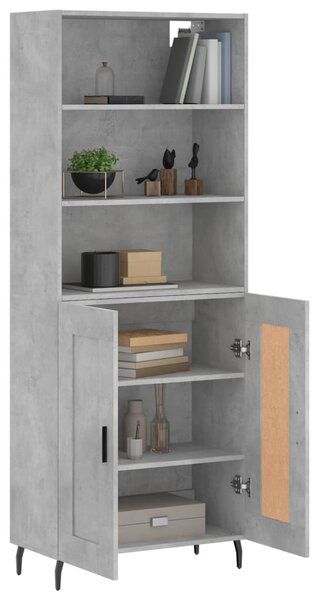 Skříň highboard betonově šedá 69,5x34x180 cm kompozitní dřevo 3189977