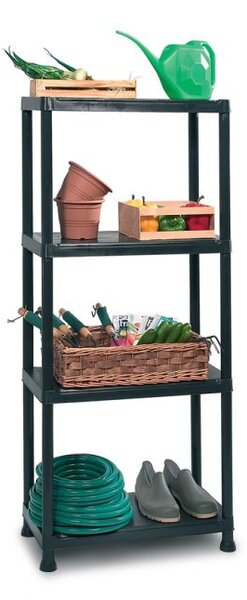 Plastový otevřený regál PLUS 60/4 - 135 x 60 x 30 cm