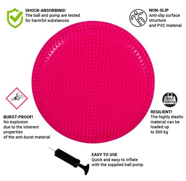MOVIT Balanční polštář na sezení, 38 cm, růžový