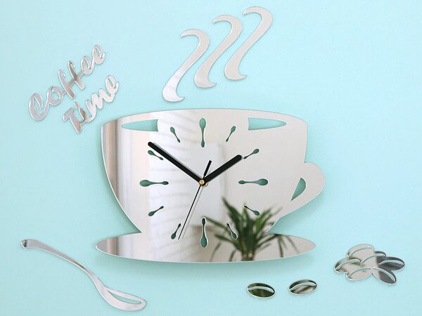 ModernClock Nástěnné hodiny Coffe 33 cm zrcadlové