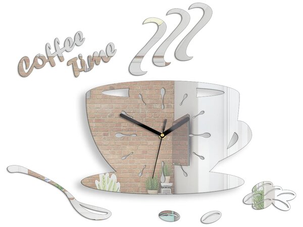 ModernClock Nástěnné hodiny Coffe 33 cm zrcadlové