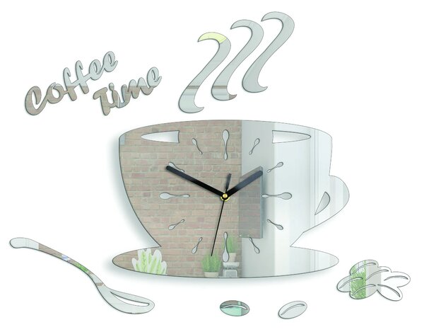 ModernClock Nástěnné hodiny Coffe 33 cm zrcadlové