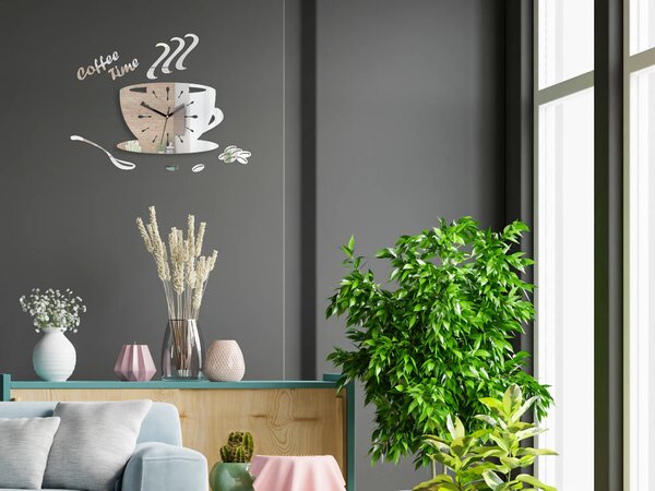 ModernClock Nástěnné hodiny Coffe 33 cm zrcadlové