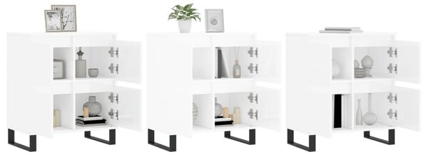 Příborníky 3 ks bílé s vysokým leskem kompozitní dřevo 3190207