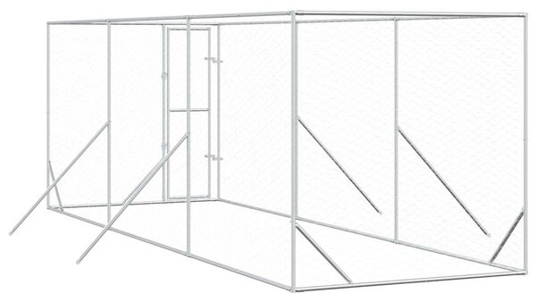 Venkovní psí kotec stříbrný 2 x 6 x 2 m pozinkovaná ocel 3190452