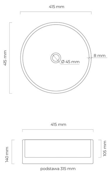 Oltens Svale umyvadlo 41.5x41.5 cm kulatý na pult bílá lesk 40335000