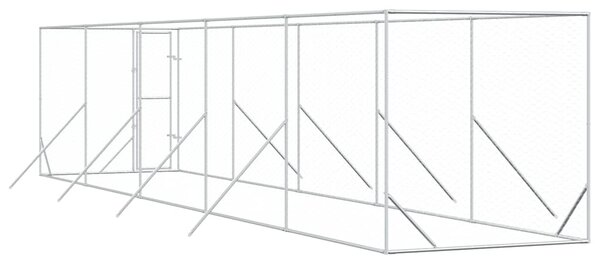 Venkovní psí kotec stříbrný 2 x 10 x 2 m pozinkovaná ocel 3190453