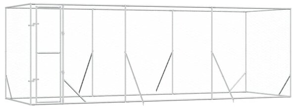 Venkovní psí kotec stříbrný 6 x 2 x 2 m pozinkovaná ocel 3190459