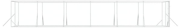 Venkovní psí kotec stříbrný 4 x 12 x 2 m pozinkovaná ocel 3190457