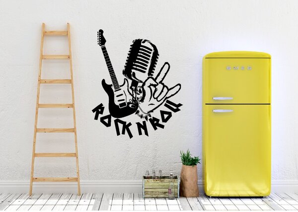 Samolepka na zeď Rock´n´roll Barva: Černá, Rozměry samolepky ( šířka x výška ): 30 x 36 cm