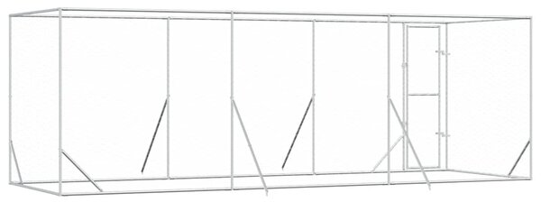 Venkovní psí kotec stříbrný 6 x 2 x 2 m pozinkovaná ocel 3190459