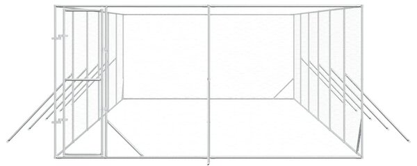 Venkovní psí kotec stříbrný 4 x 12 x 2 m pozinkovaná ocel 3190457