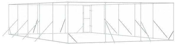 Venkovní psí kotec stříbrný 6 x 10 x 2 m pozinkovaná ocel 3190461