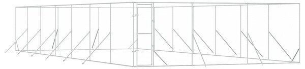 Venkovní psí kotec stříbrný 6 x 14 x 2 m pozinkovaná ocel 3190462