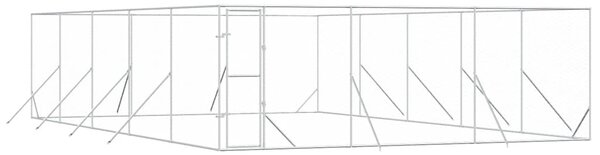 Venkovní psí kotec stříbrný 6 x 10 x 2 m pozinkovaná ocel 3190461