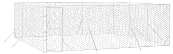 Venkovní psí kotec stříbrný 6 x 6 x 2 m pozinkovaná ocel 3190460