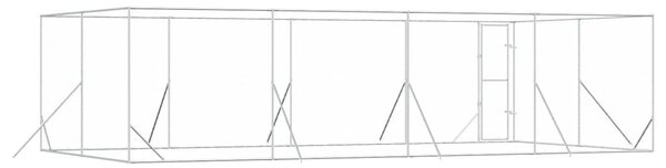 Venkovní psí kotec stříbrný 8 x 4 x 2 m pozinkovaná ocel 3190463