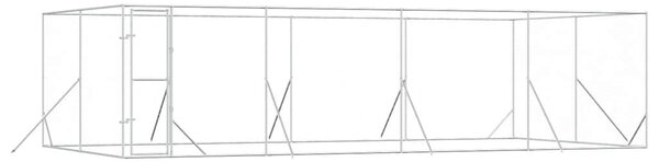 Venkovní psí kotec stříbrný 8 x 4 x 2 m pozinkovaná ocel 3190463