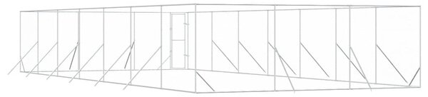 Venkovní psí kotec stříbrný 6 x 14 x 2 m pozinkovaná ocel 3190462
