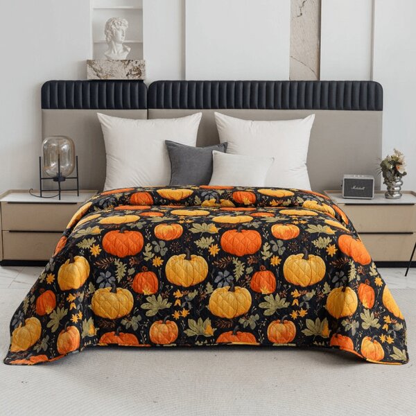 Přehoz na postel ORANGE PUMPKINS, barevný Rozměr: 170 x 210 cm
