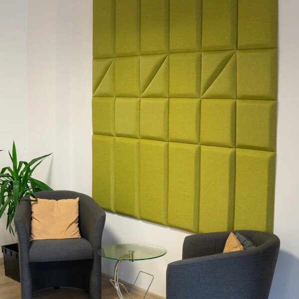 Čalouněný panel nástěnný Trojúhelník 3x30cm tmavě zelená Riwiera 38