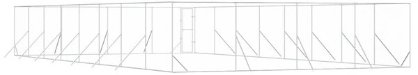 Venkovní psí kotec stříbrný 8 x 16 x 2 m pozinkovaná ocel 3190466