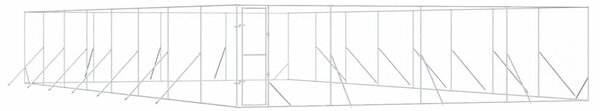 Venkovní psí kotec stříbrný 8 x 16 x 2 m pozinkovaná ocel 3190466