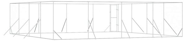 Venkovní psí kotec stříbrný 8 x 8 x 2 m pozinkovaná ocel 3190464