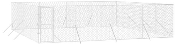 Venkovní psí kotec stříbrný 8 x 8 x 2 m pozinkovaná ocel 3190464