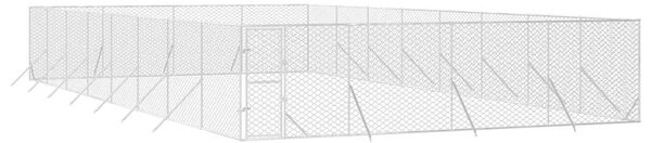 Venkovní psí kotec stříbrný 8 x 16 x 2 m pozinkovaná ocel 3190466