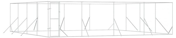 Venkovní psí kotec stříbrný 8 x 8 x 2 m pozinkovaná ocel 3190464