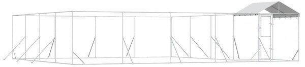 Venkovní psí kotec se střechou stříbrný 10 x 8 x 2,5 m ocel 3190473