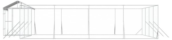 Venkovní psí kotec se střechou stříbrný 10 x 8 x 2,5 m ocel 3190473