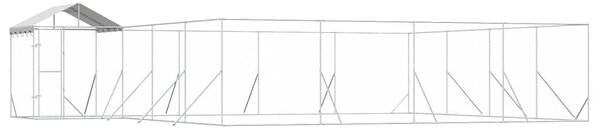 Venkovní psí kotec se střechou stříbrný 10 x 8 x 2,5 m ocel 3190473