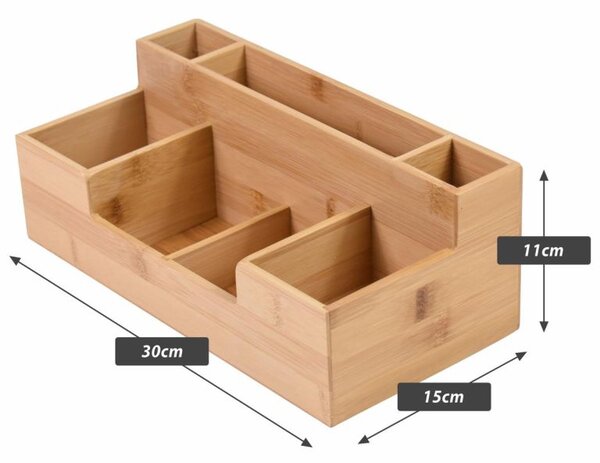 Organizér na psací potřeby, bambus, 30 x 15 x 11 cm