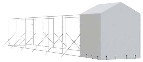 Venkovní psí kotec se střechou stříbrný 2 x 14 x 2,5 m ocel 3190477