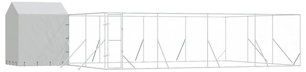 Venkovní psí kotec se střechou stříbrný 10 x 6 x 2,5 m ocel 3190480