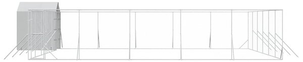 Venkovní psí kotec se střechou stříbrný 12 x 12 x 2,5 m ocel 3190482