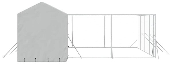 Venkovní psí kotec se střechou stříbrný 10 x 6 x 2,5 m ocel 3190480