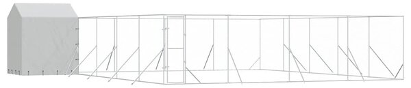 Venkovní psí kotec se střechou stříbrný 10 x 10 x 2,5 m ocel 3190481