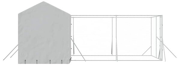 Venkovní psí kotec se střechou stříbrný 6 x 6 x 2,5 m ocel 3190479