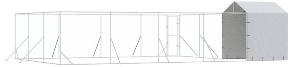Venkovní psí kotec se střechou stříbrný 10 x 6 x 2,5 m ocel 3190480