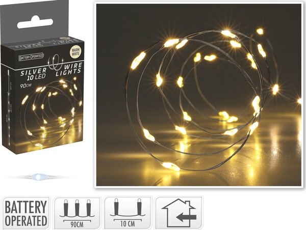 Mondex Světelný LED řetěz Jared 90 cm teplý bílý