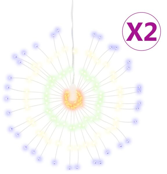 Vánoční hvězdicová světla 2 ks 140 vícebarevných LED diod 17 cm 3190516