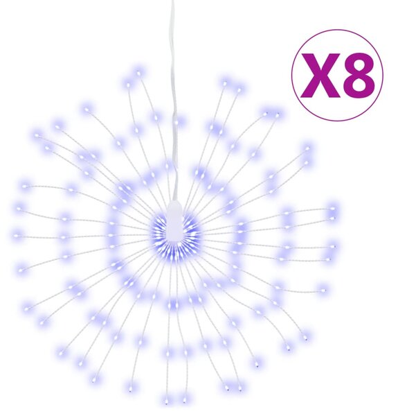 Vánoční hvězdicová světla 8 ks 140 modrých LED diod 17 cm 3190515