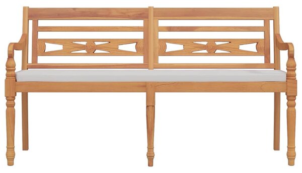 Lavice Batavia s poduškou 150 cm masivní teakové dřevo 319148